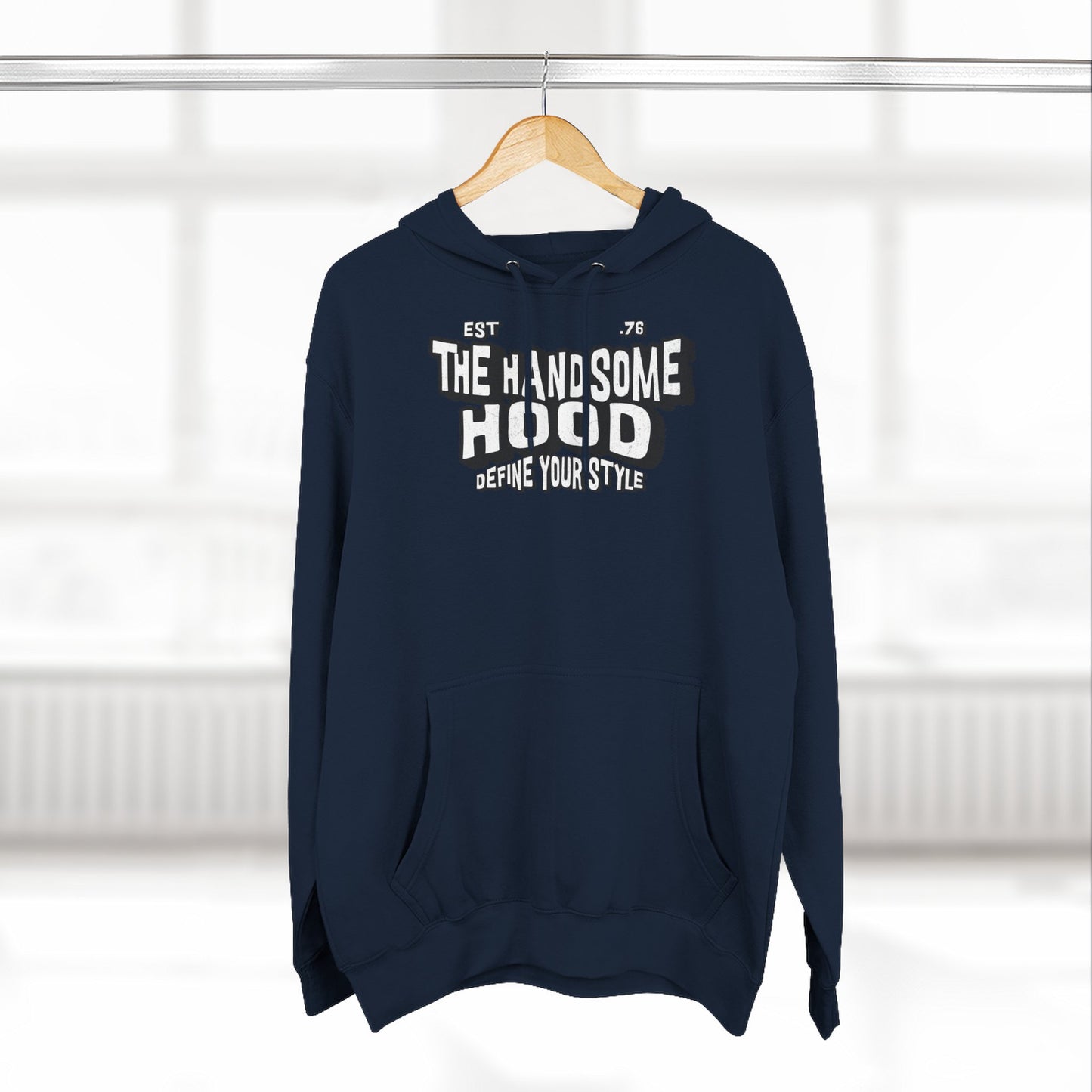 The Handsome Hood Fleece Hoodie - Retro Script Graphic Pullover