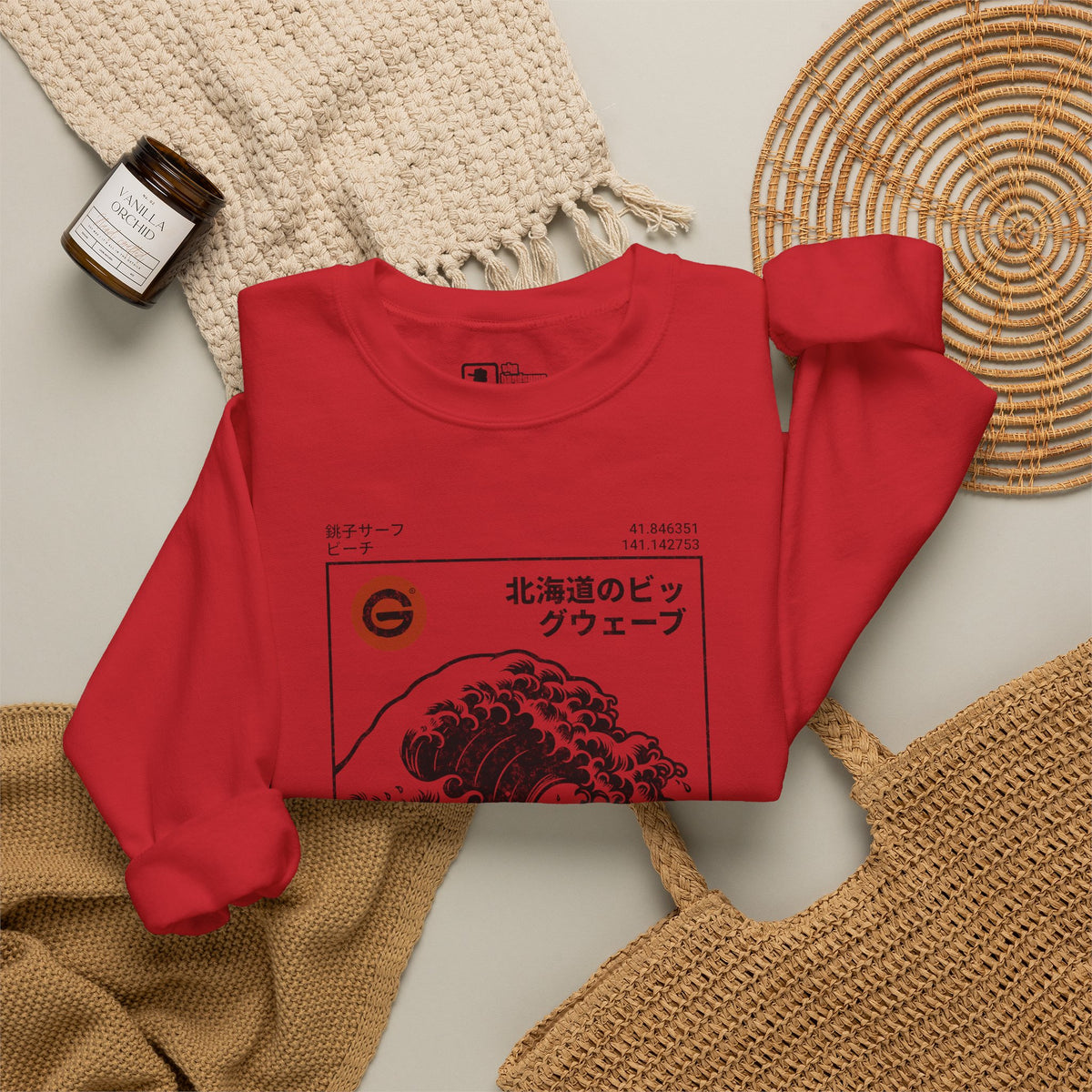 Hokkaido Wave Crewneck Sweatshirt