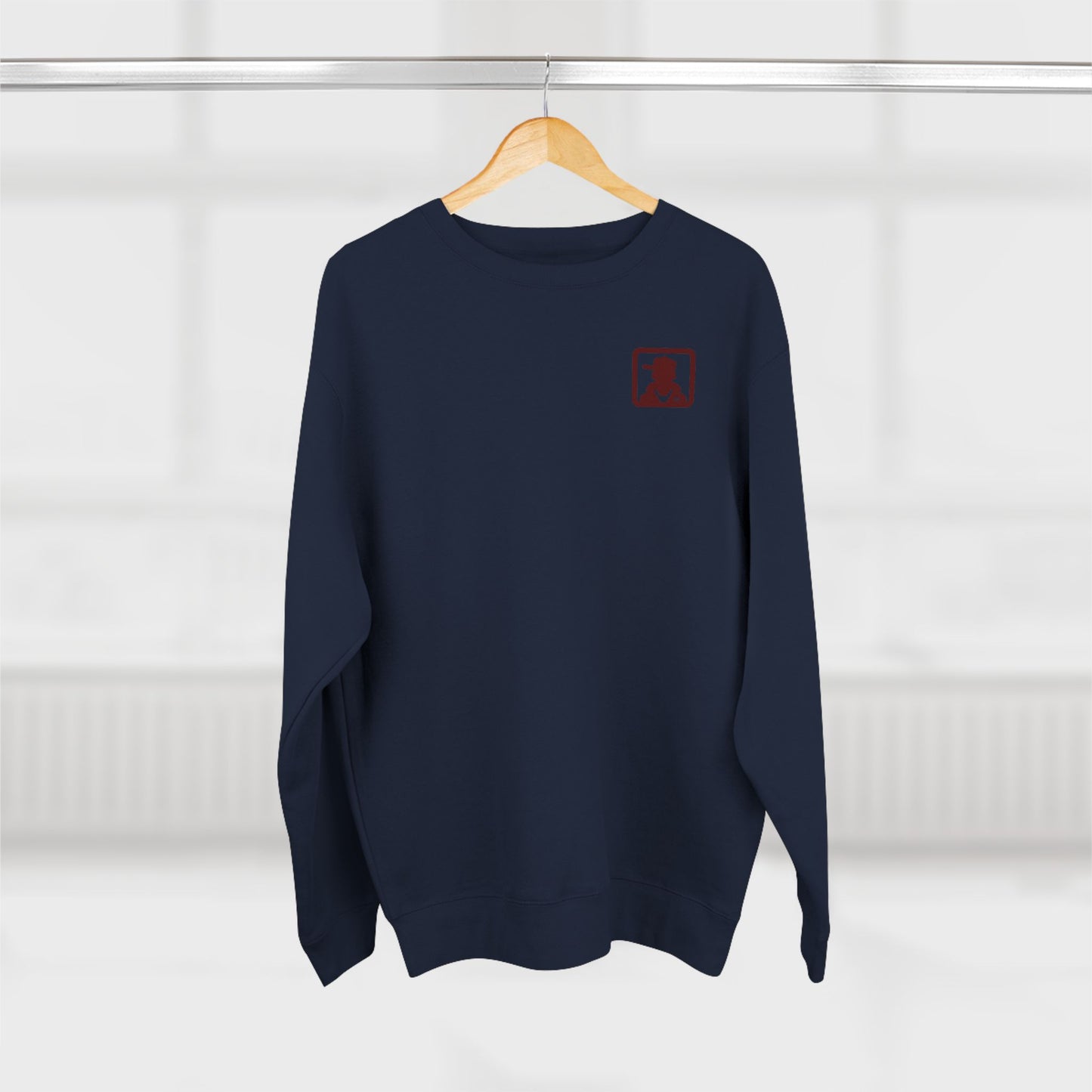 Minimalist Pocket Logo Sweatshirt — Small Vintage Silhouette Crewneck