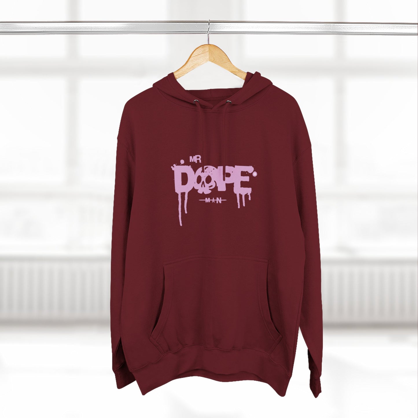 Dope Skull Graphic Hoodie Pink Drip Streetwear