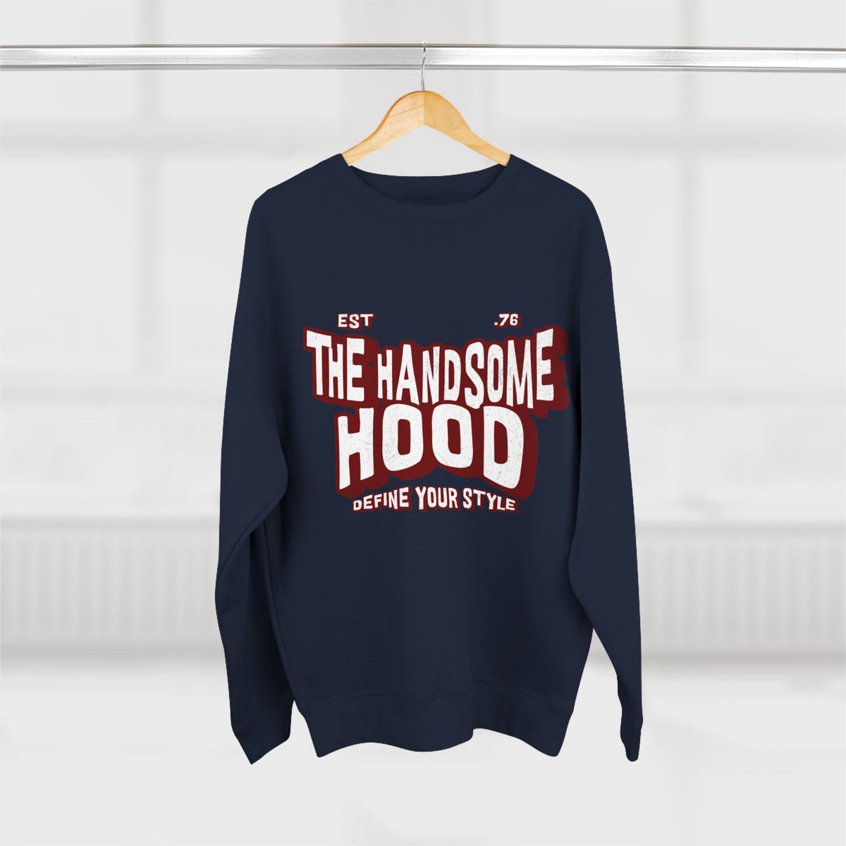 Crewneck Sweatshirt — "The Handsome Hood" Retro Script Pullover