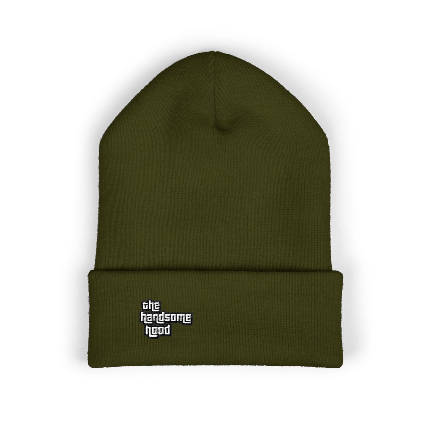 Minimalist White Logo Knit Beanie