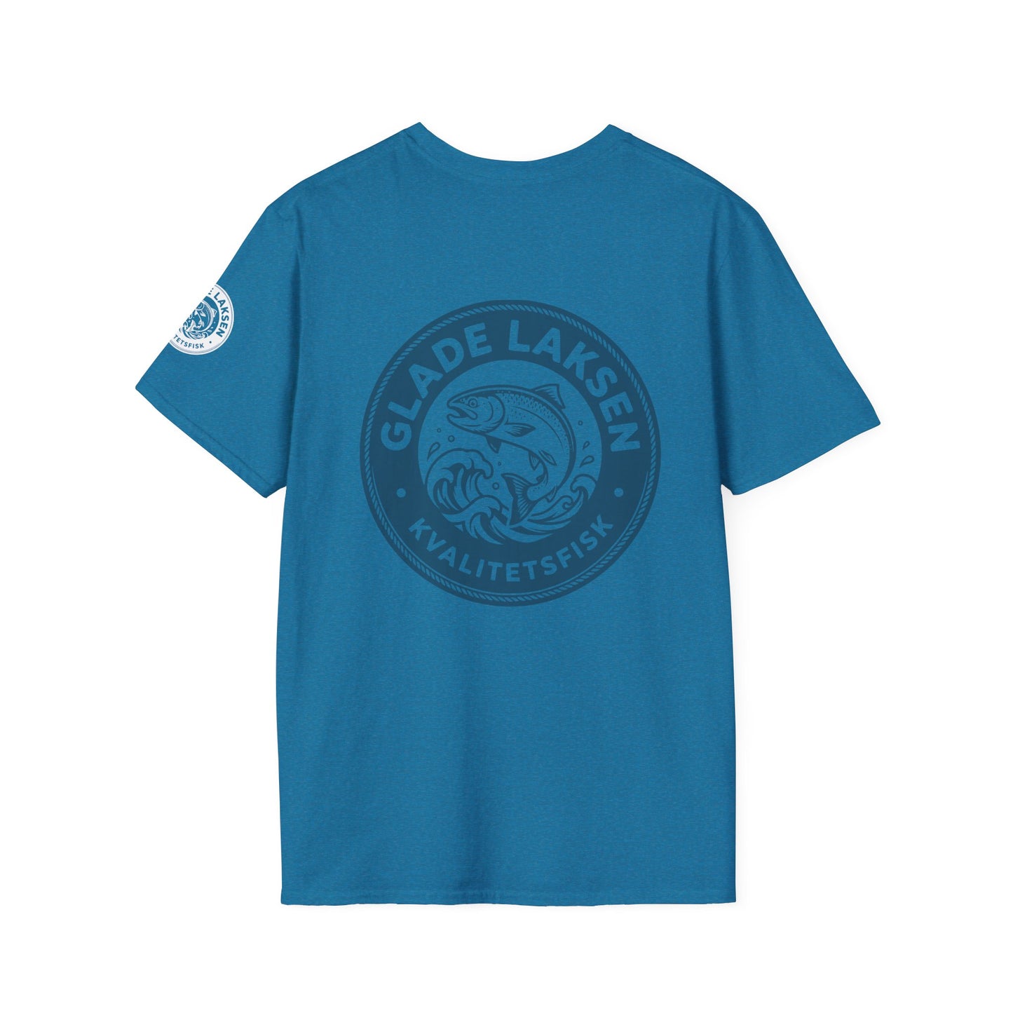 Glade Laksen Kvalitetsfisk T-Shirt — Vintage Salmon Fishing Tee
