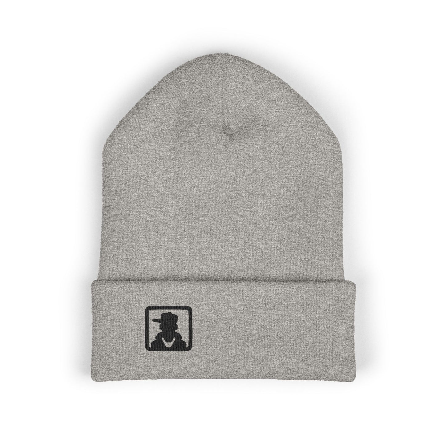 Embroidered Detective Silhouette Cuffed Beanie