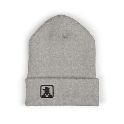 Embroidered Detective Silhouette Cuffed Beanie