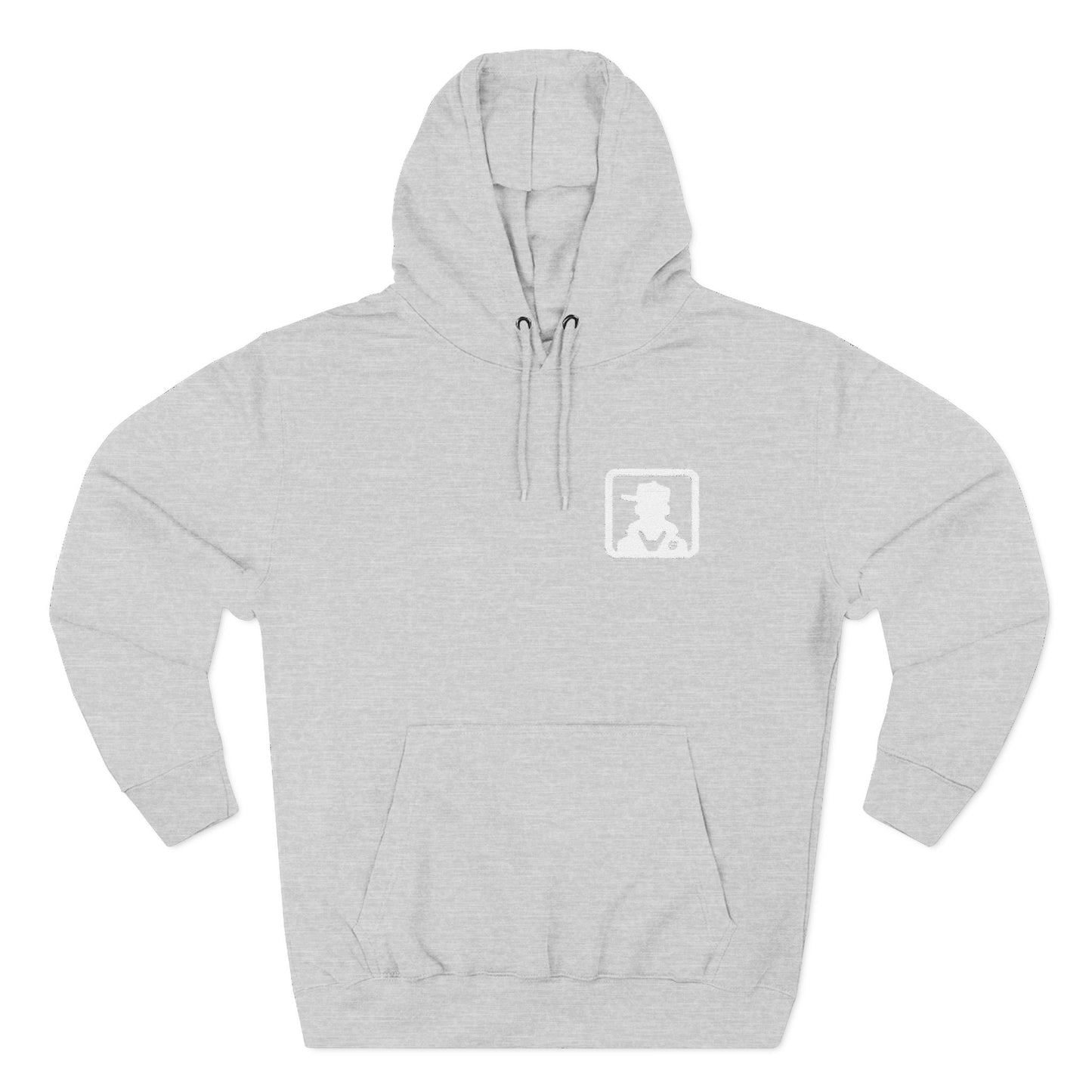 Minimal White Pocket Logo Hoodie