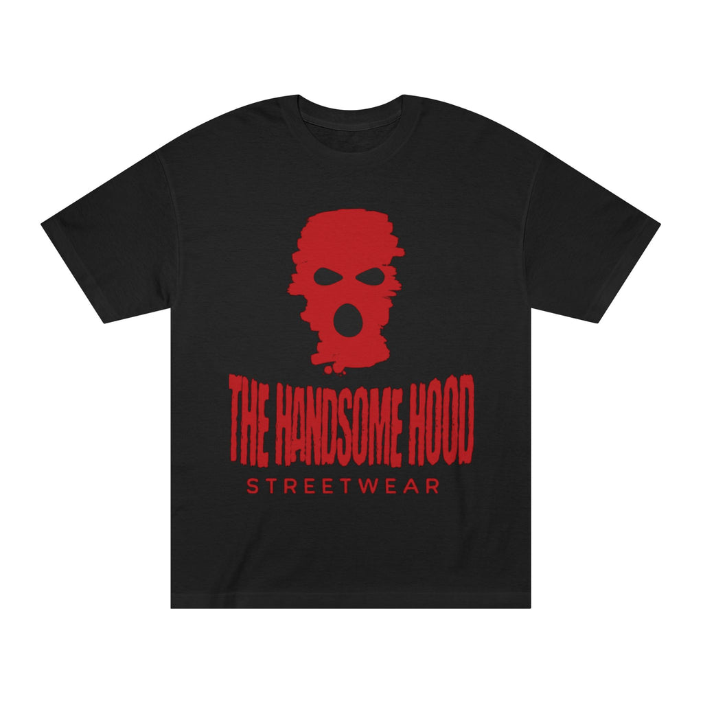 The Handsome Hood Streetwear Tee — Red Balaclava Graphic T-Shirt