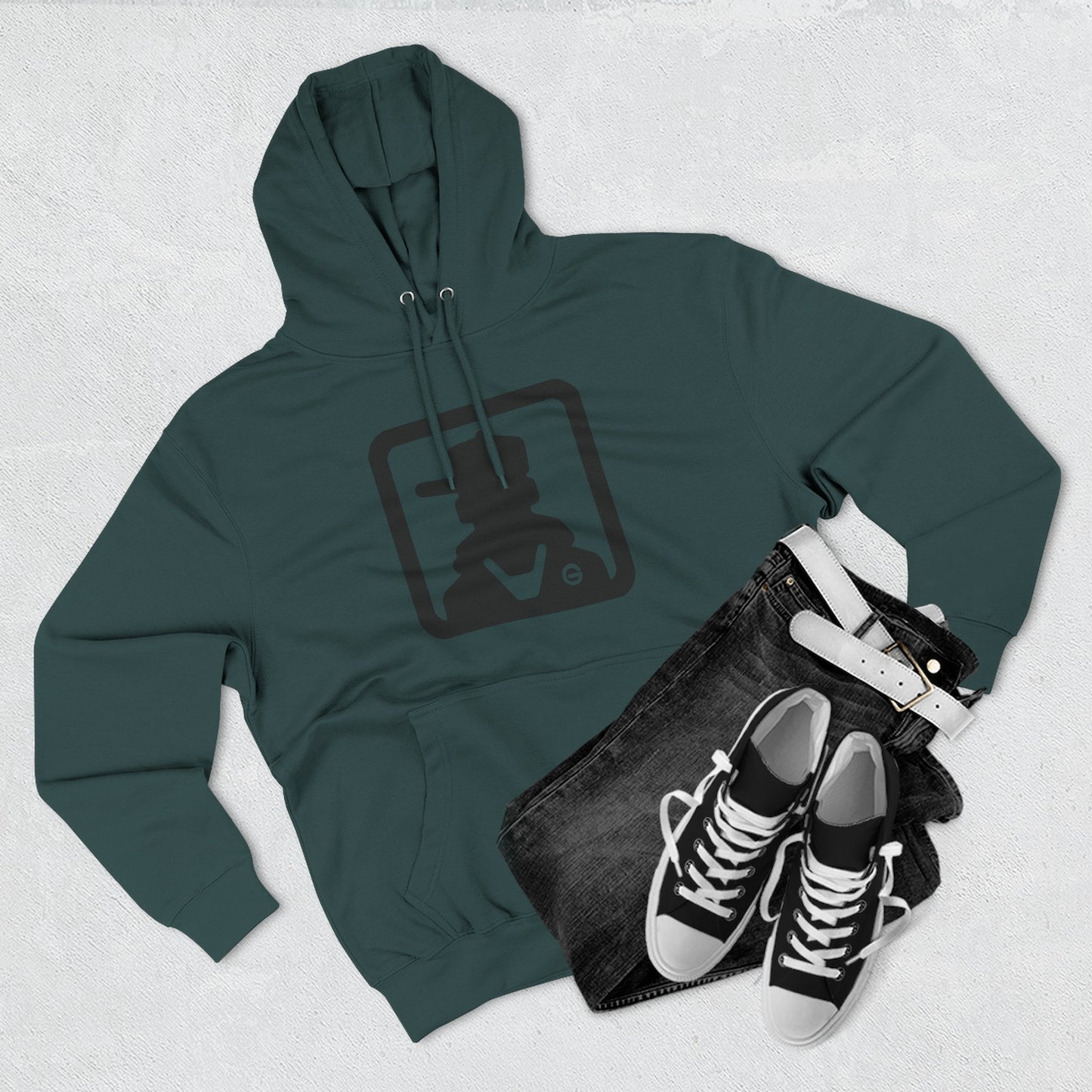 Minimal Silhouette Streetwear Fleece Hoodie