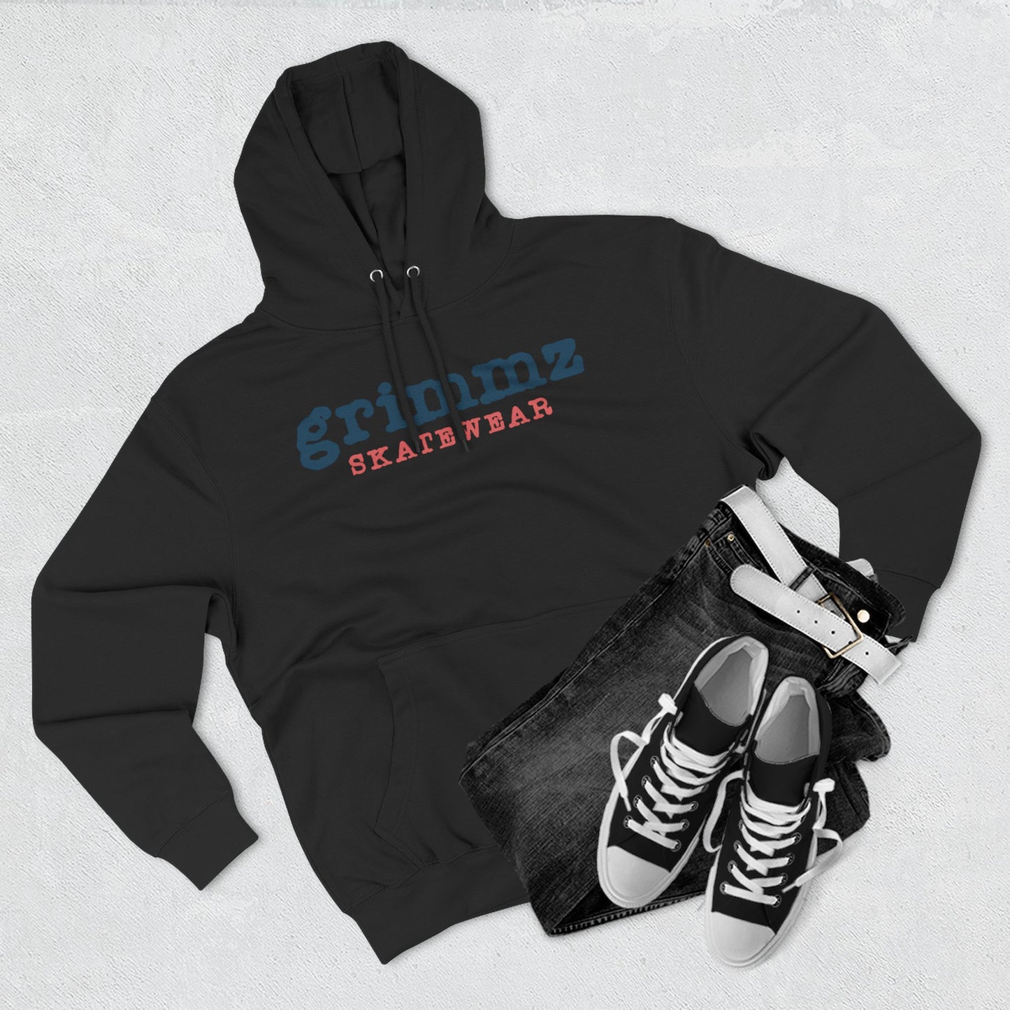 Grimmz Skatewear Fleece Hoodie — Vintage Skate Logo Pullover