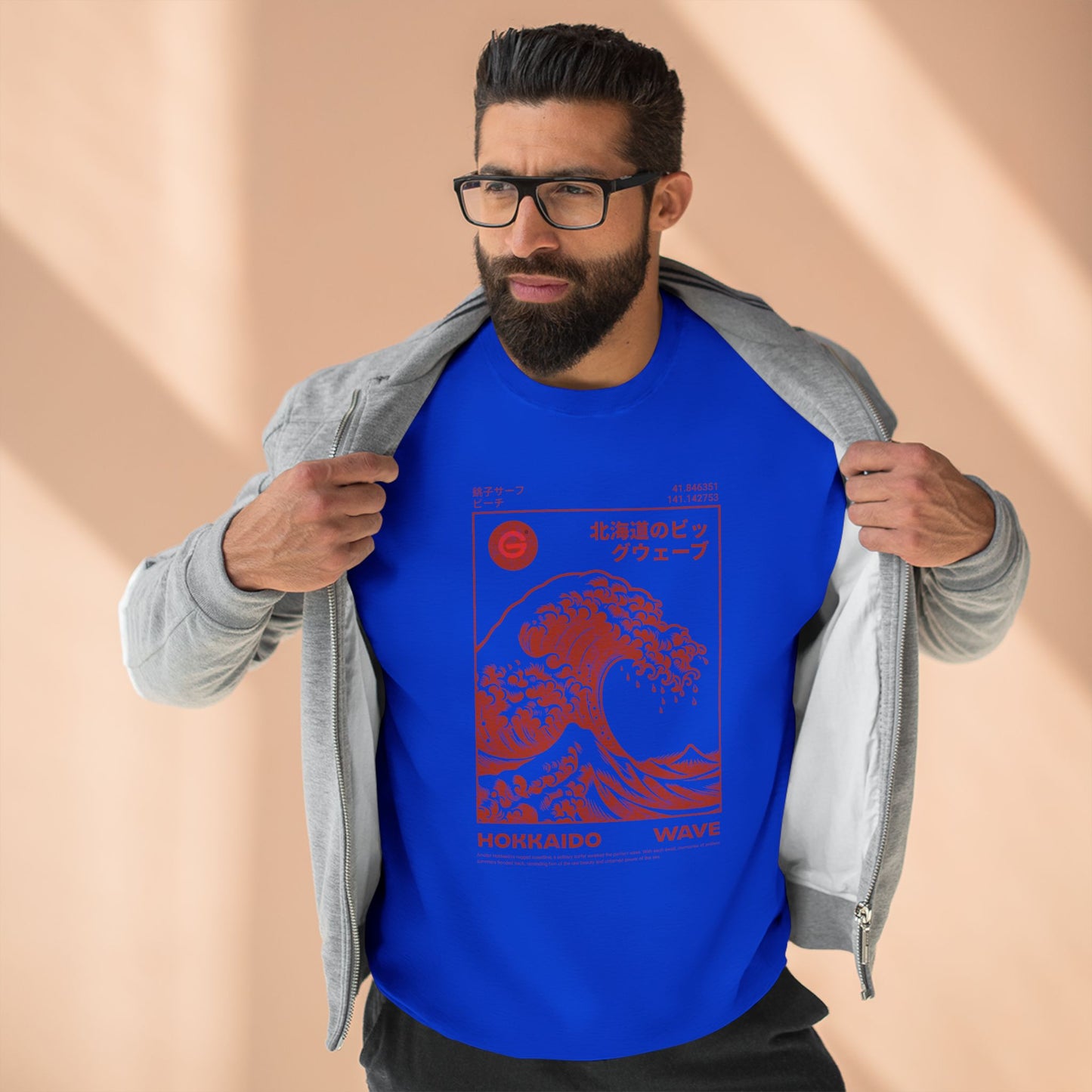 Hokkaido Wave Graphic Crewneck Sweatshirt