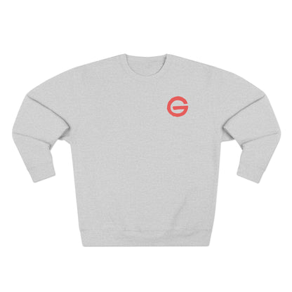 Minimalist Logo Crewneck Sweatshirt — Small Red 'G' Chest Emblem