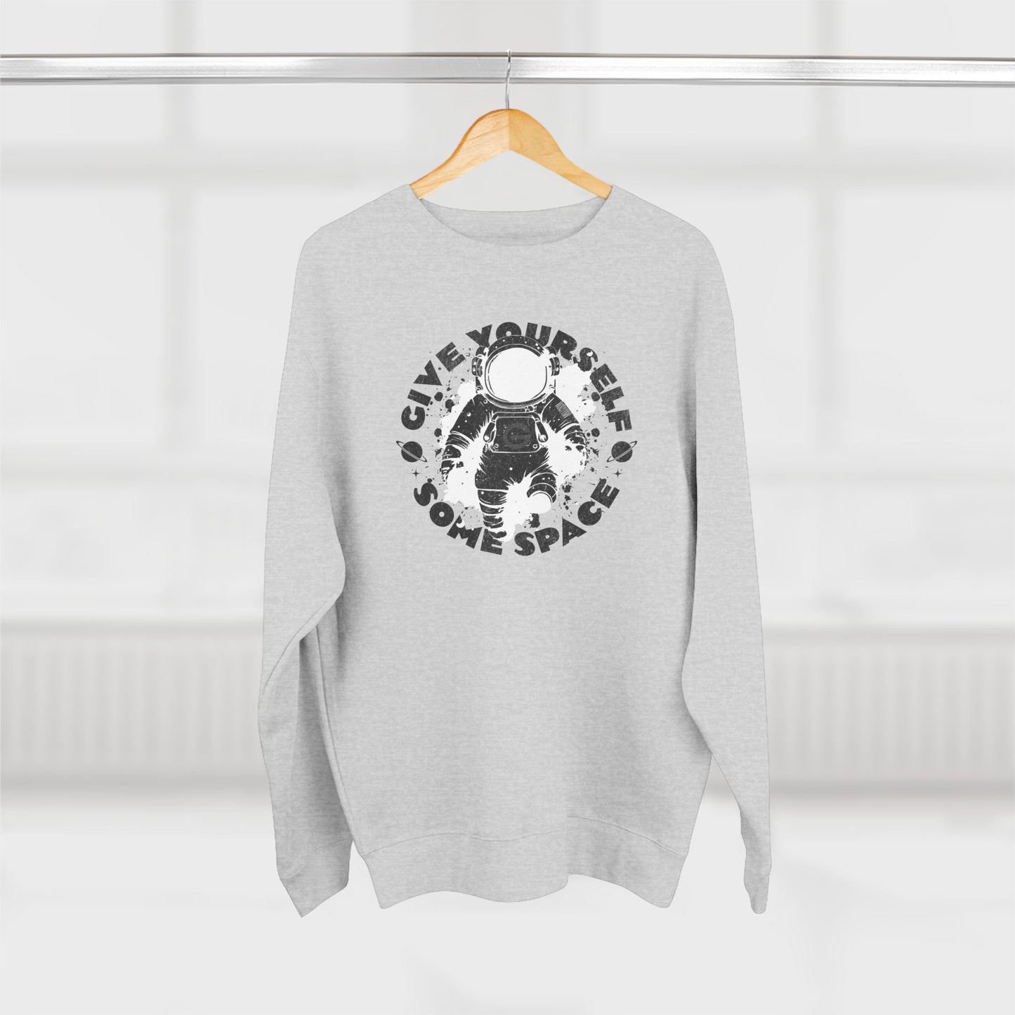 Space Astronaut Graphic Crewneck Sweatshirt