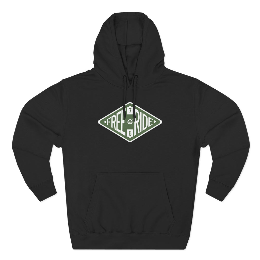 Free Ride Pullover Hoodie — Vintage Diamond Skate/Surf Logo Fleece