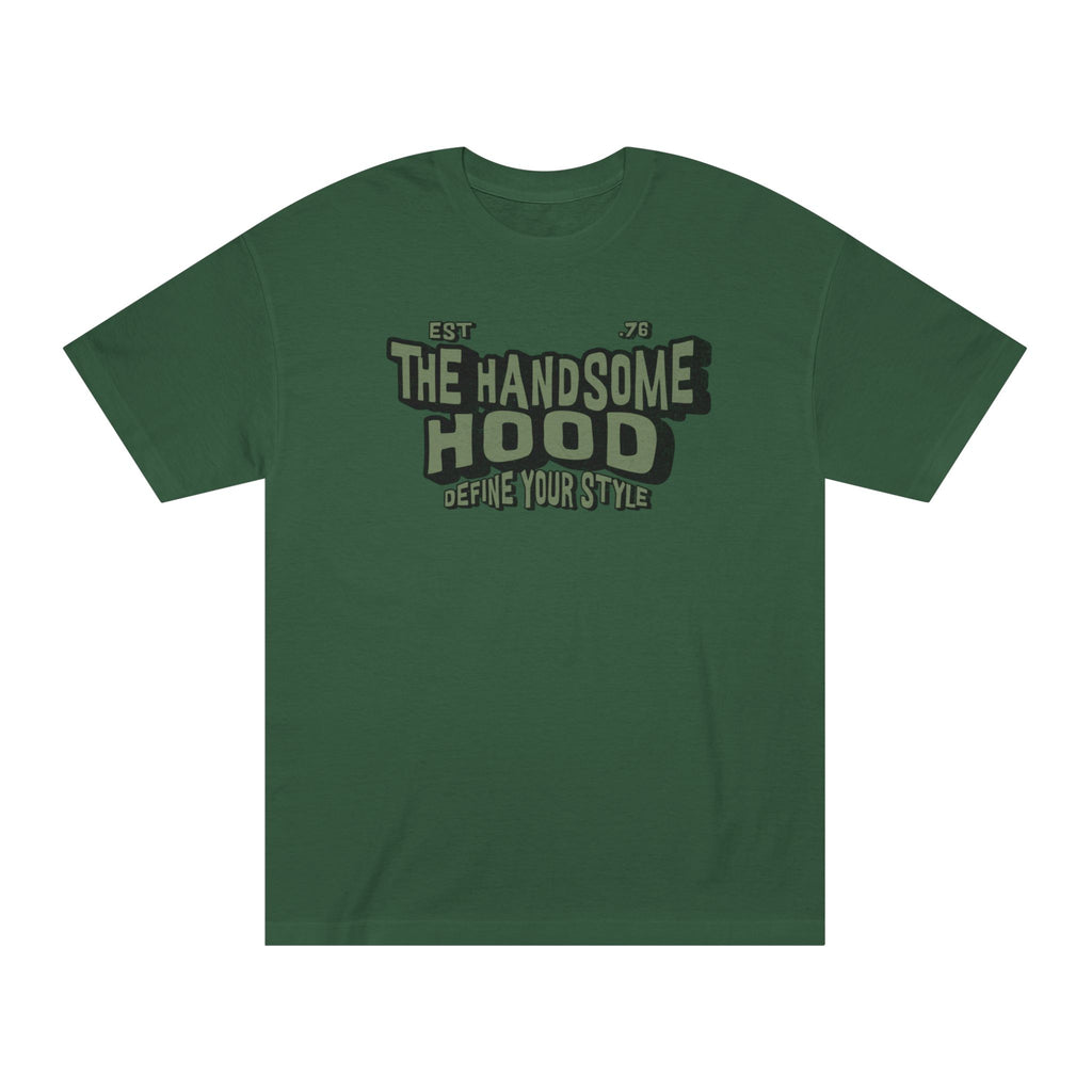 The Handsome Hood Tee — Vintage Military Green Graphic T-Shirt