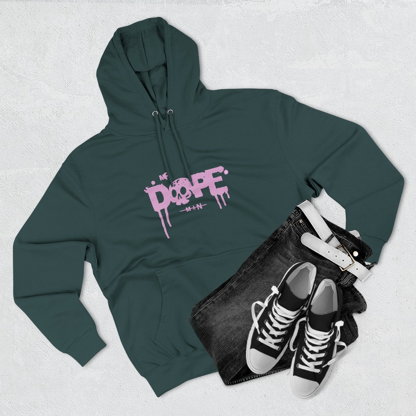 Dope Skull Graphic Hoodie Pink Drip Streetwear