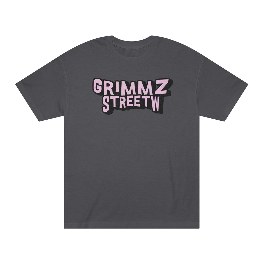 Grimmz Streetwear Tee — Pink Graffiti Logo T-Shirt