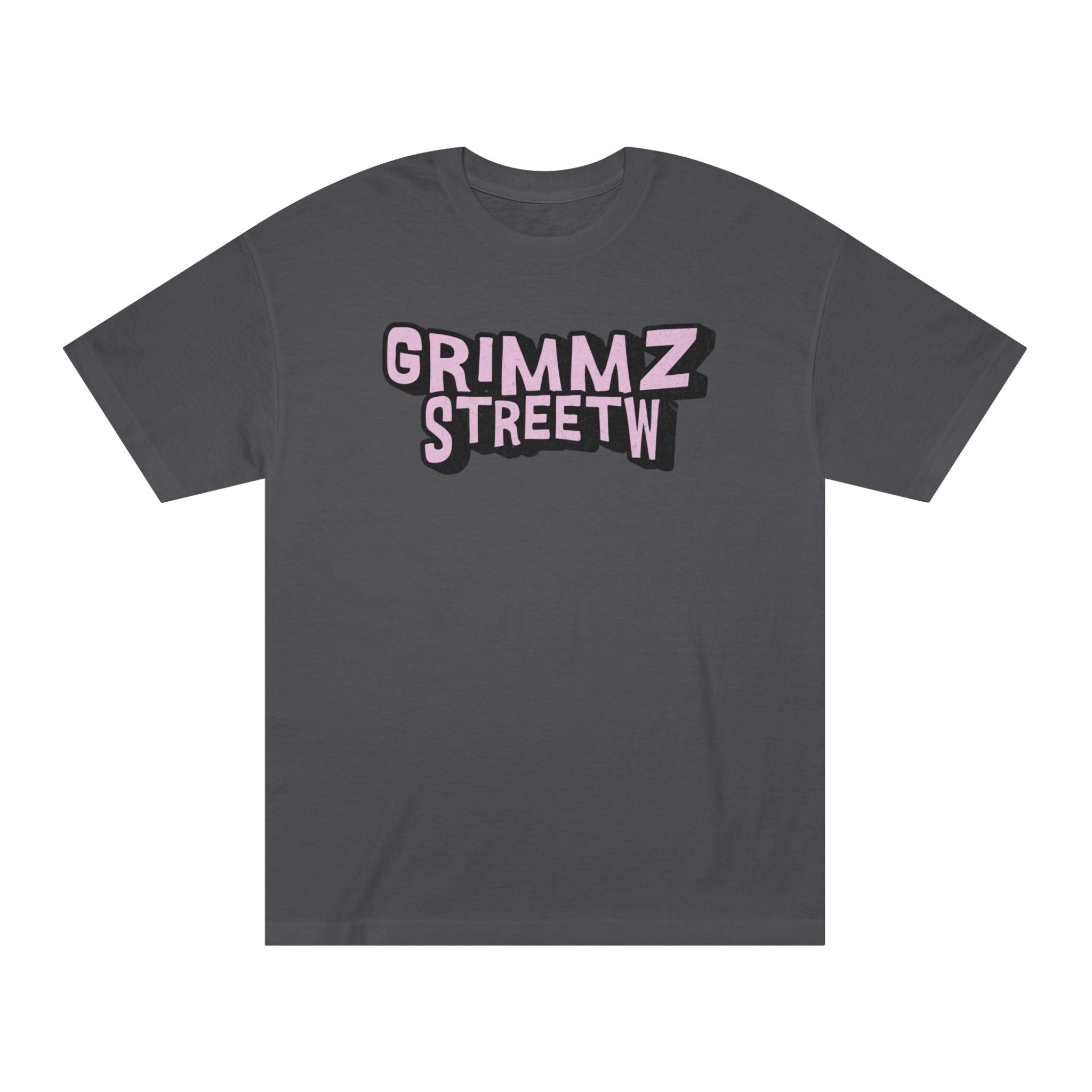 Grimmz Streetwear Tee — Pink Graffiti Logo T-Shirt