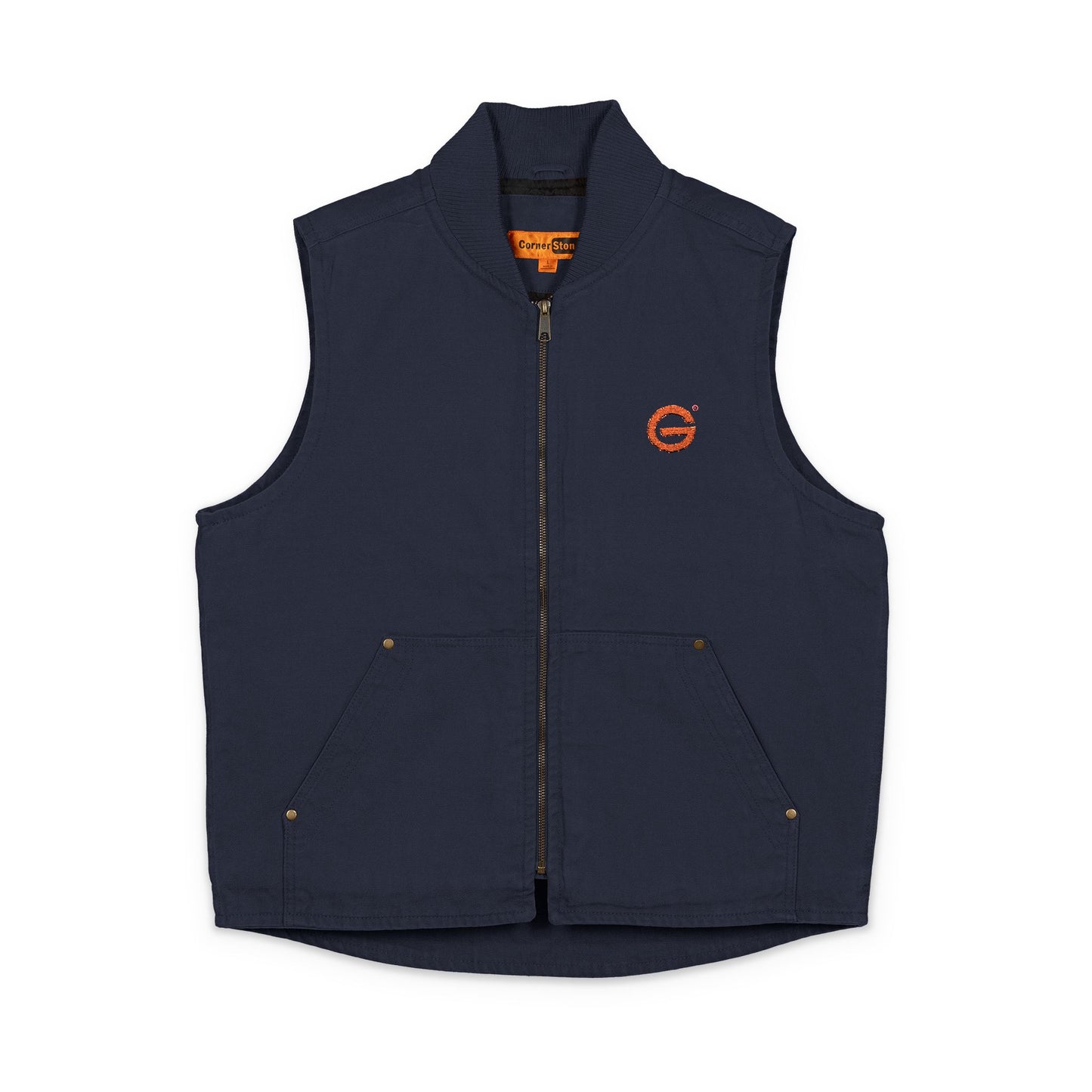 Duck Cloth Embroidered Patch Vest