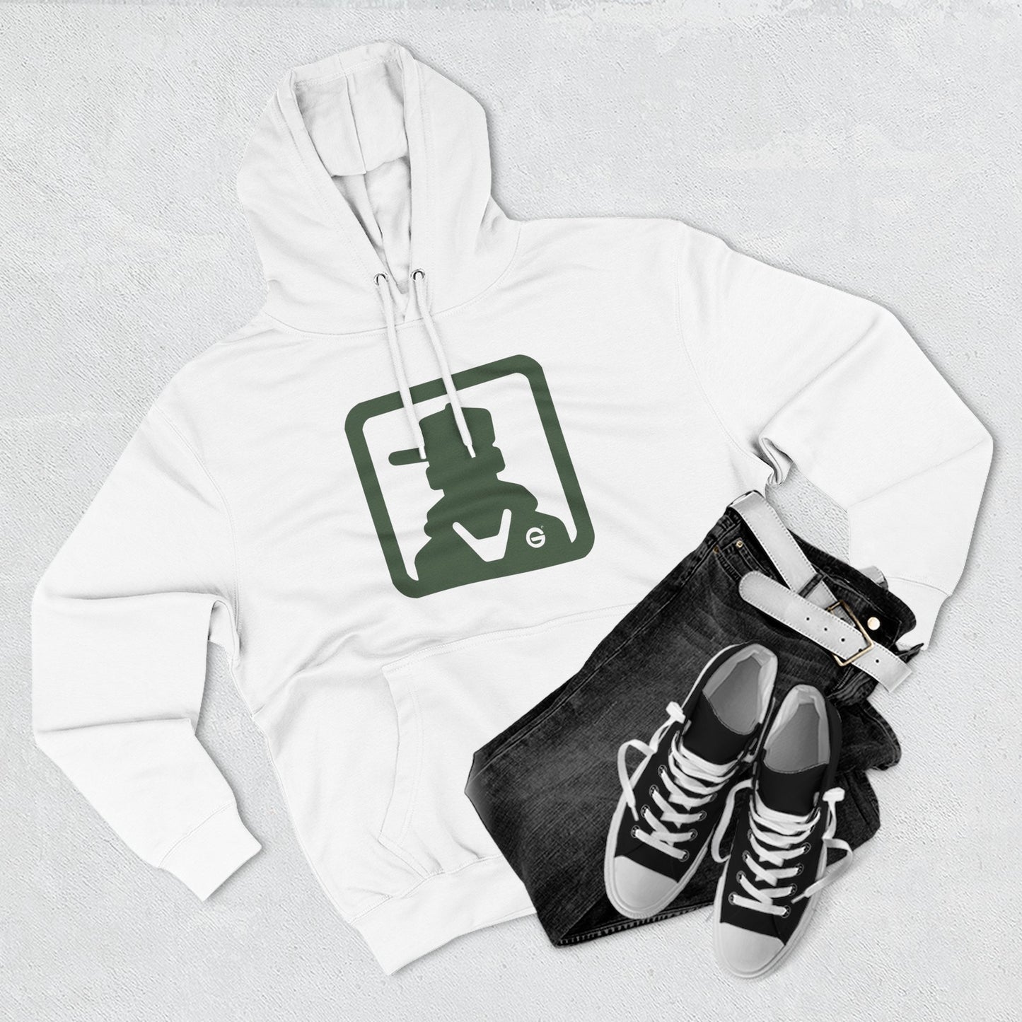 Minimal Green Icon Hoodie Pullover