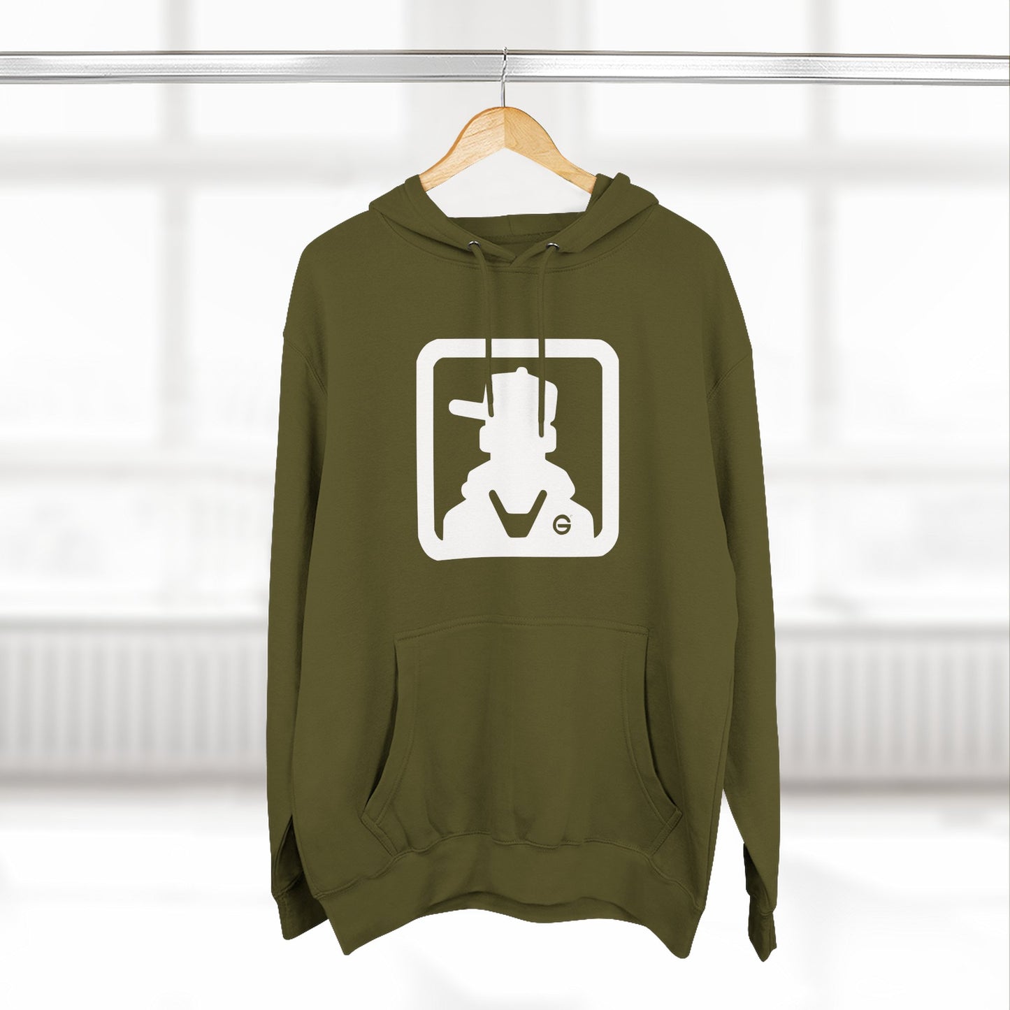 Minimal Square Logo Fleece Hoodie