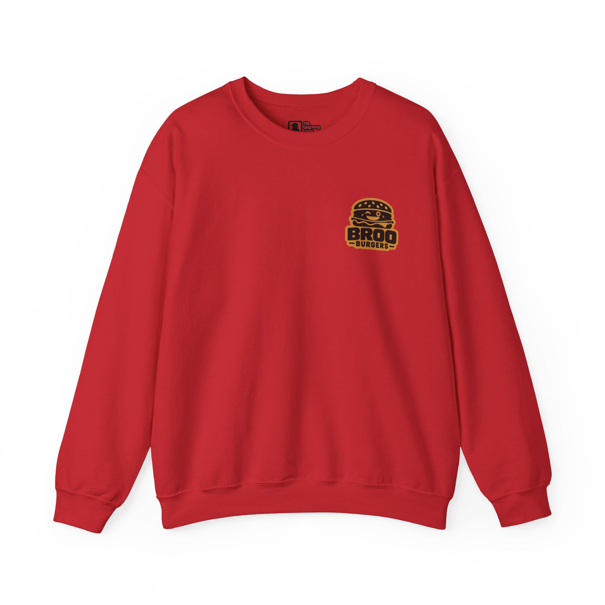 Burger Logo Sweatshirt — 'BROO Burgers' Retro Fast Food Crewneck