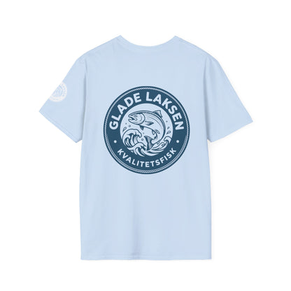 Glade Laksen Kvalitetsfisk T-Shirt — Vintage Salmon Fishing Tee