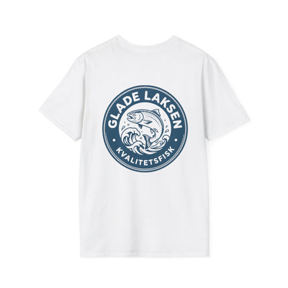 Glade Laksen Kvalitetsfisk T-Shirt — Vintage Salmon Fishing Tee