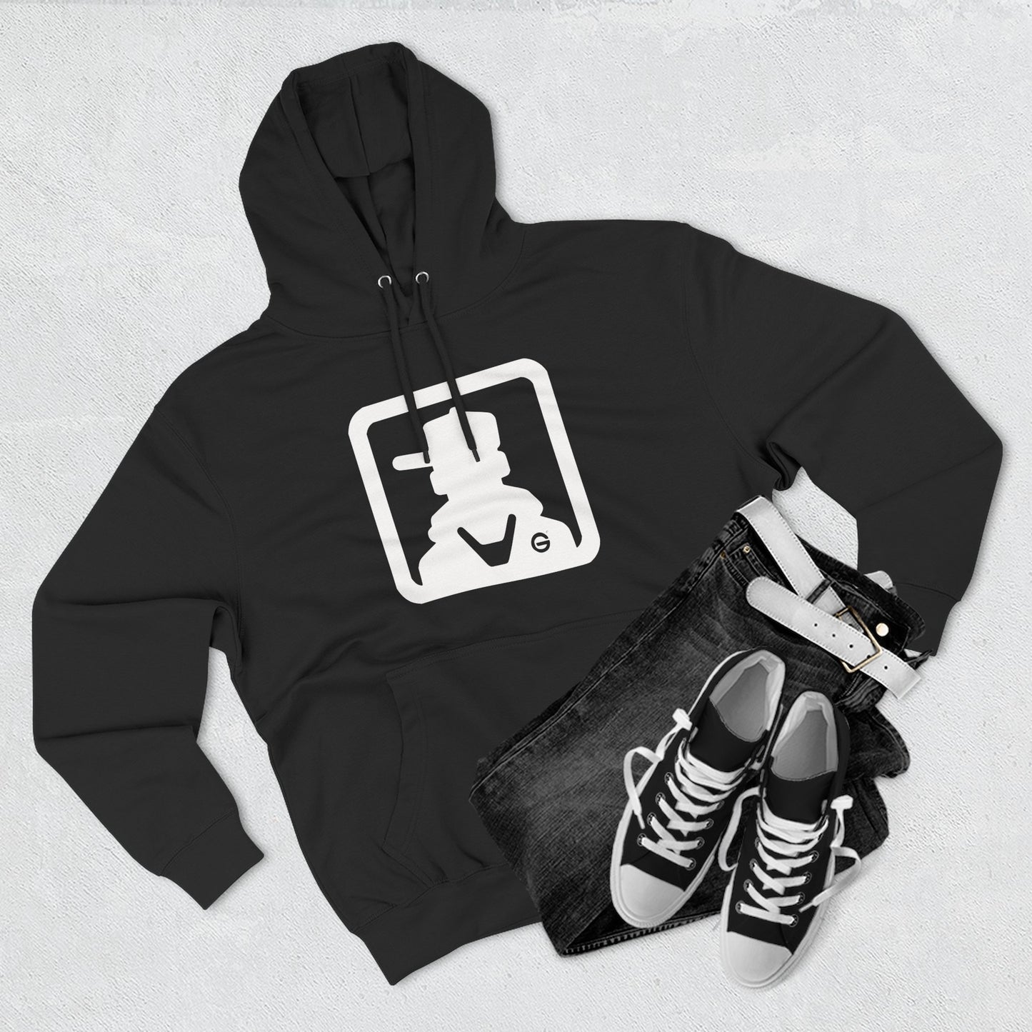 Minimal Square Logo Fleece Hoodie