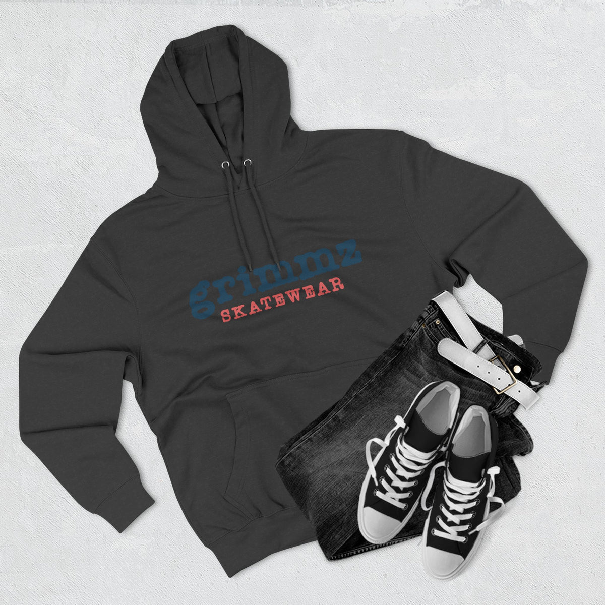 Grimmz Skatewear Fleece Hoodie — Vintage Skate Logo Pullover