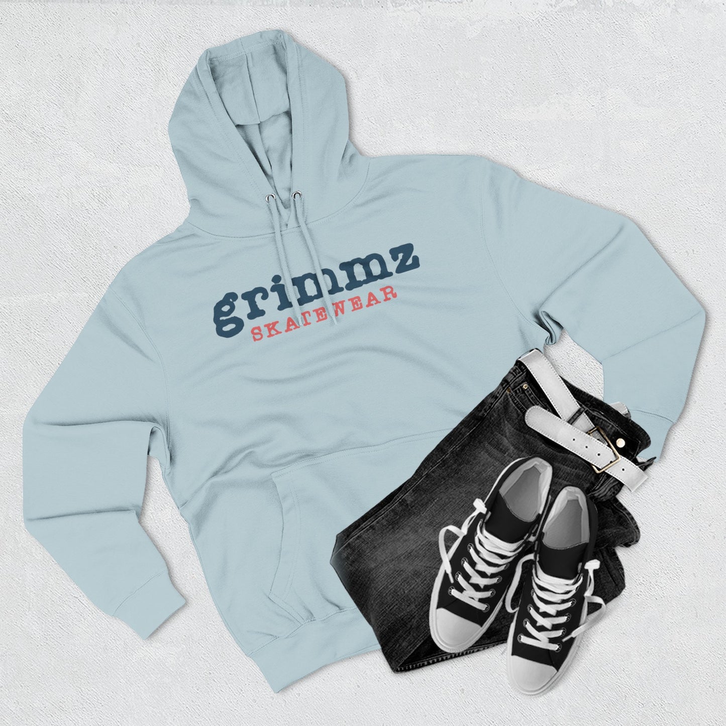 Grimmz Skatewear Fleece Hoodie — Vintage Skate Logo Pullover