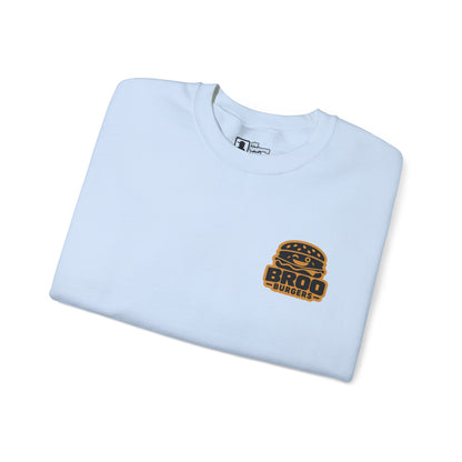 Burger Logo Sweatshirt — 'BROO Burgers' Retro Fast Food Crewneck