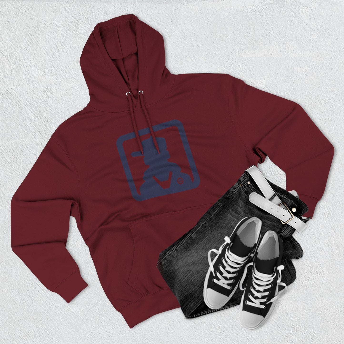 Minimalist Cowboy Silhouette Hoodie — Western Graphic Pullover