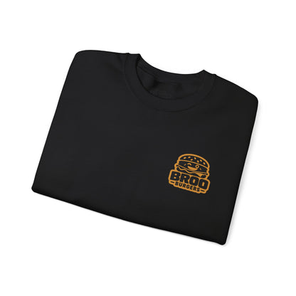 Burger Logo Sweatshirt — 'BROO Burgers' Retro Fast Food Crewneck