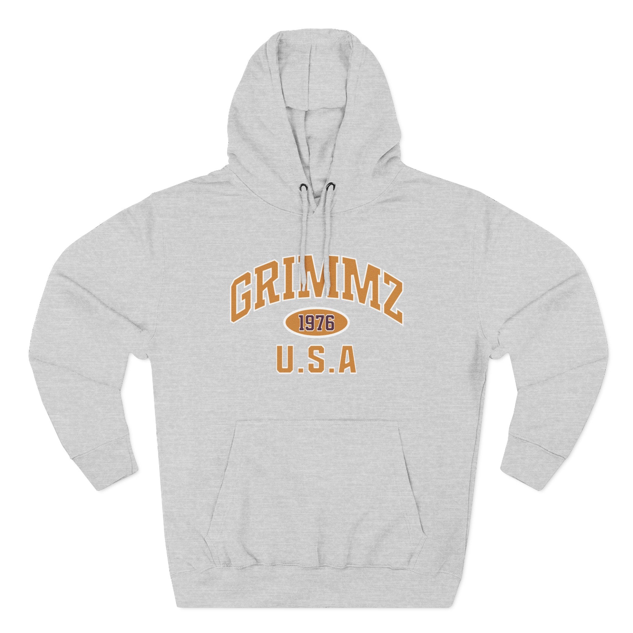 Grimmz 1976 U.S.A. Hoodie — Vintage Collegiate Fleece Pullover