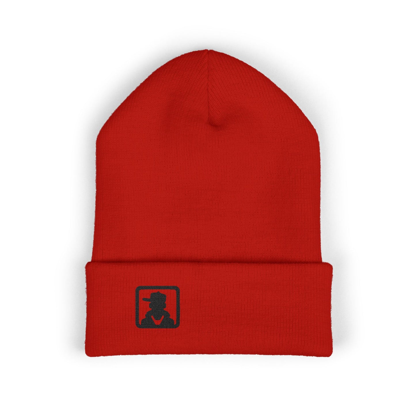 Embroidered Detective Silhouette Cuffed Beanie