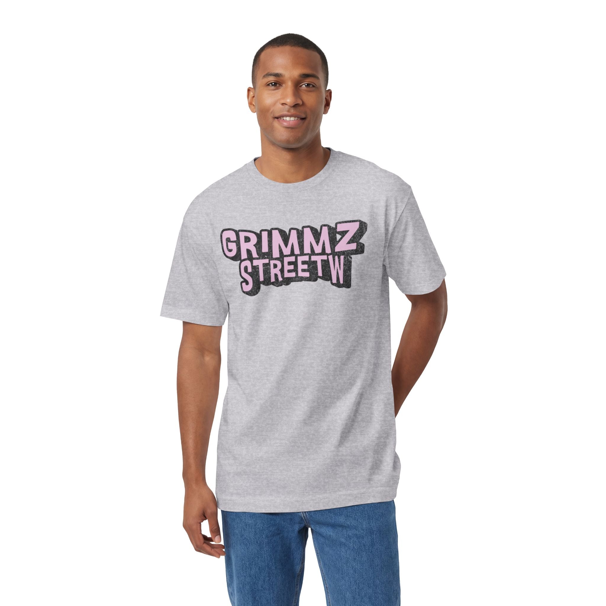 Grimmz Streetwear Tee — Pink Graffiti Logo T-Shirt