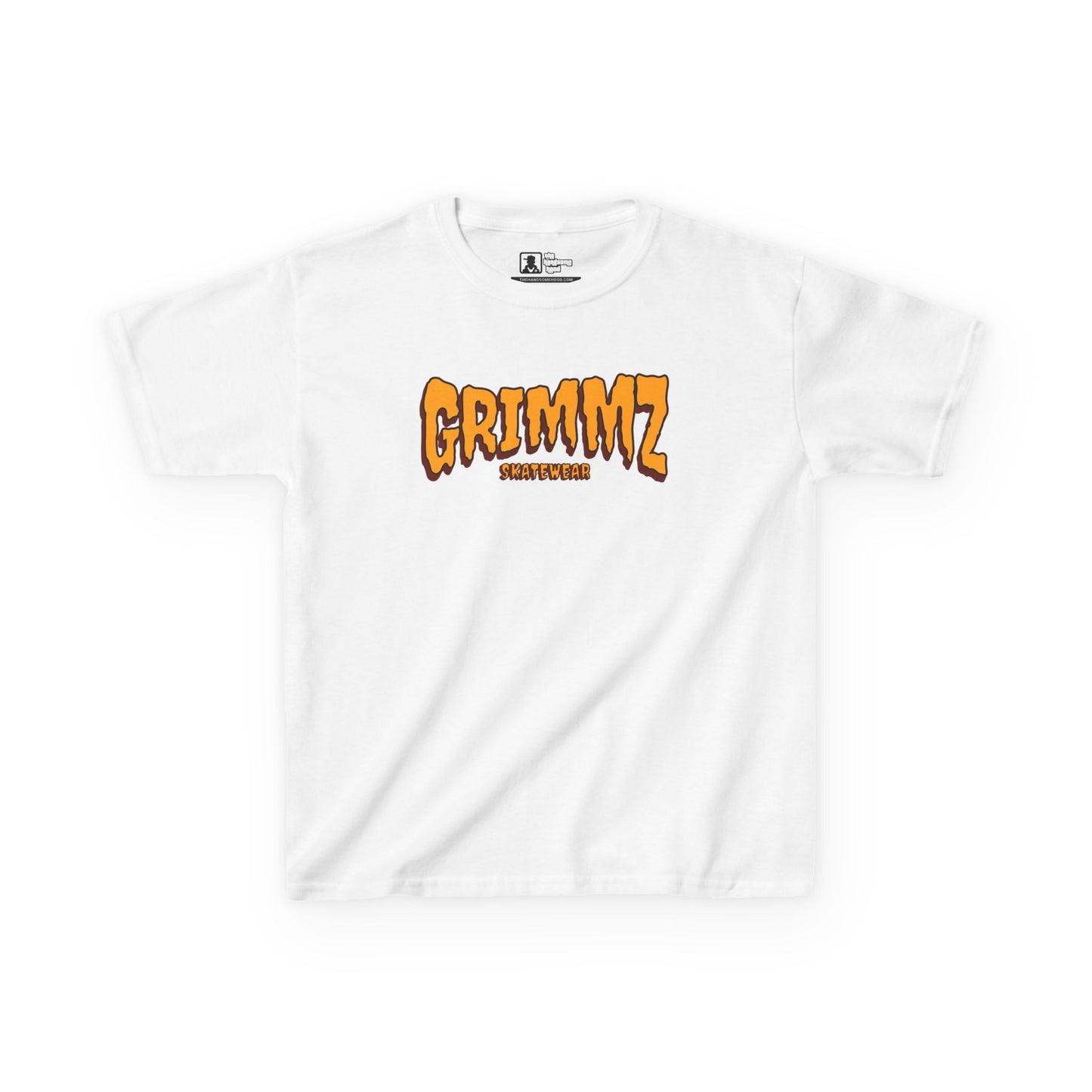 Kids Tee — GRIMMZ Orange Logo Graphic Shirt