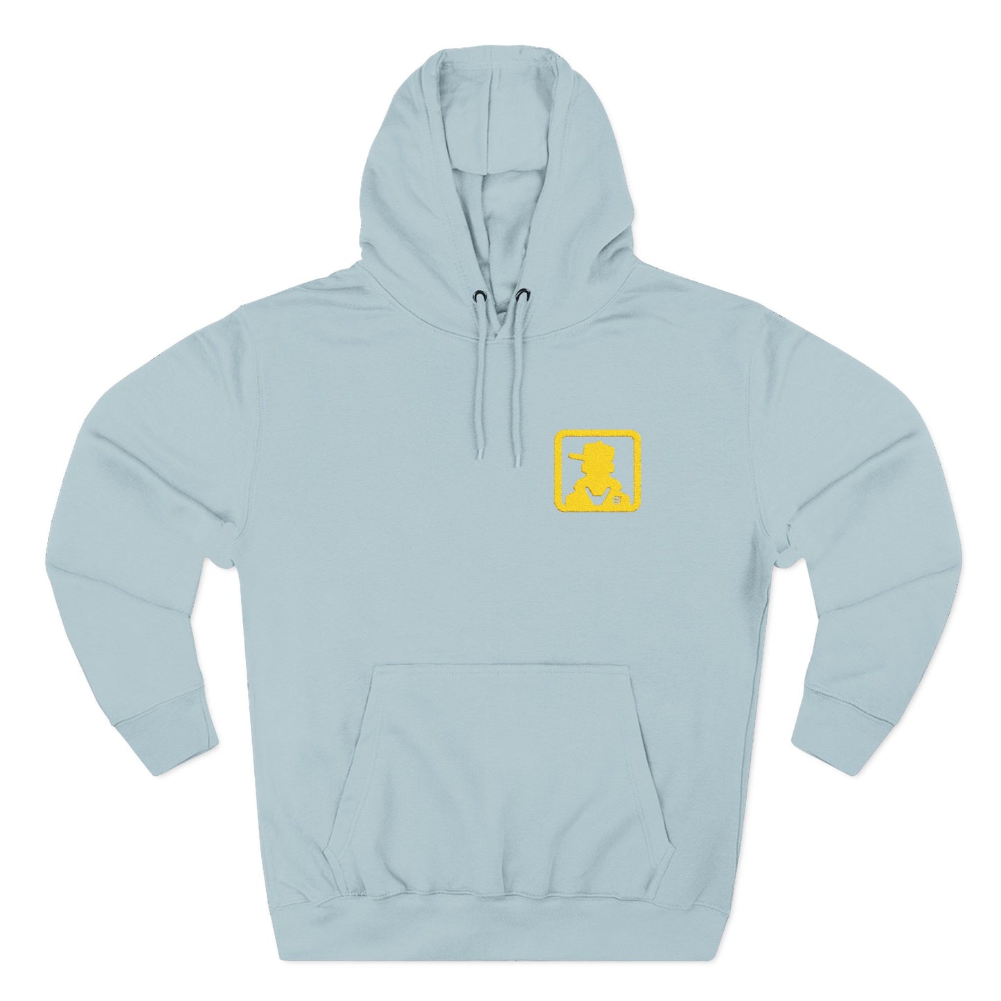 Minimal White Pocket Logo Hoodie