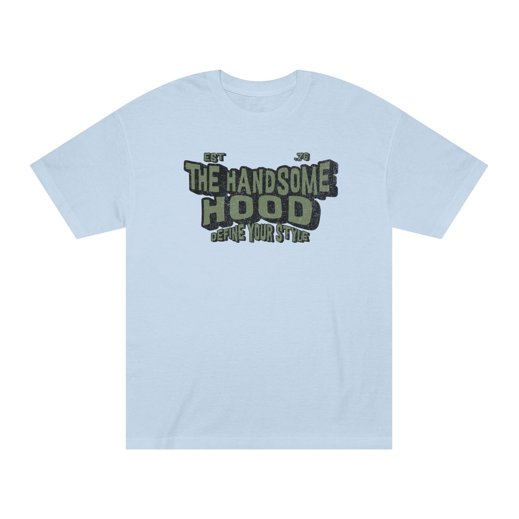 The Handsome Hood Tee — Vintage Military Green Graphic T-Shirt
