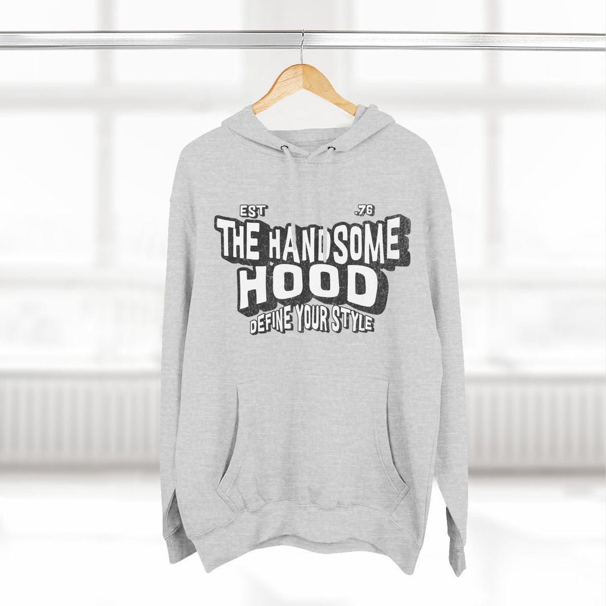 The Handsome Hood Fleece Hoodie - Retro Script Graphic Pullover