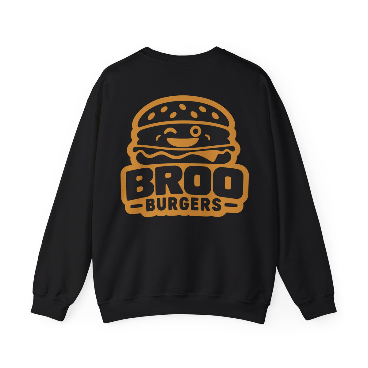 Burger Logo Sweatshirt — 'BROO Burgers' Retro Fast Food Crewneck