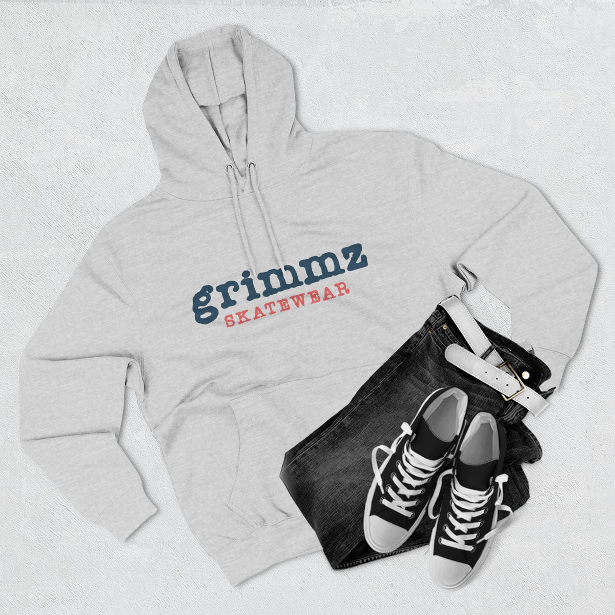 Grimmz Skatewear Fleece Hoodie — Vintage Skate Logo Pullover