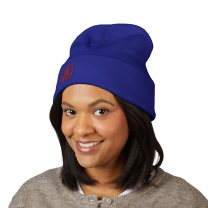 Minimalist Bear Patch Cuffed Beanie