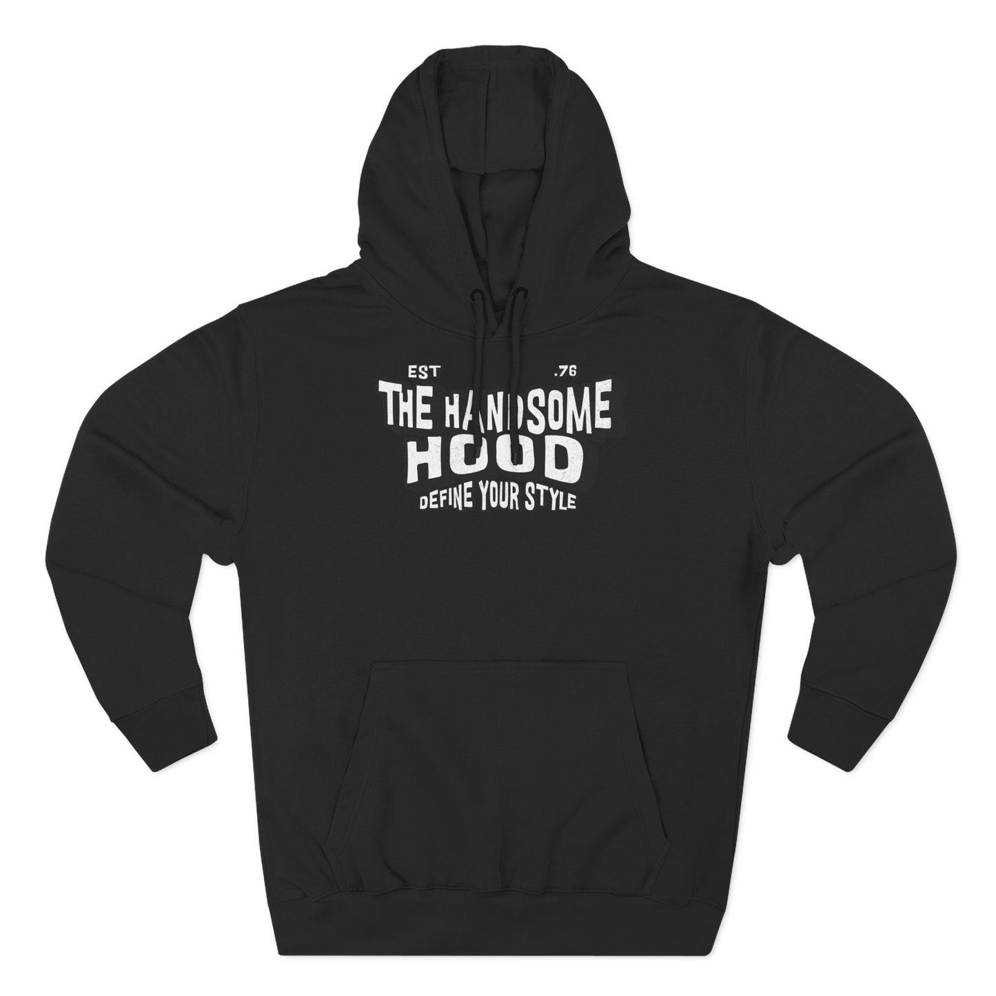 The Handsome Hood Fleece Hoodie - Retro Script Graphic Pullover