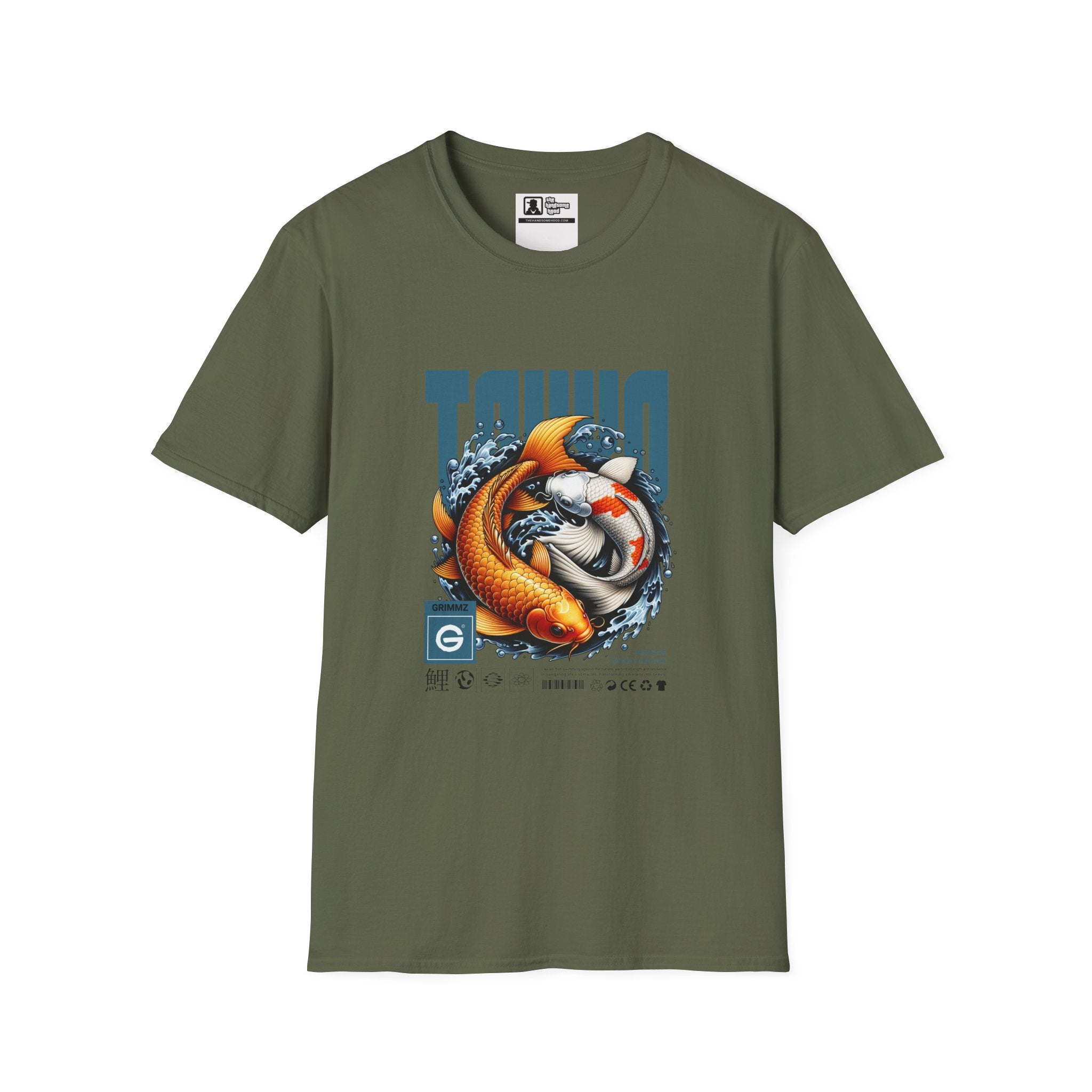 Koi Yin-Yang Graphic T-Shirt — Kyoto Fish Illustration Tee