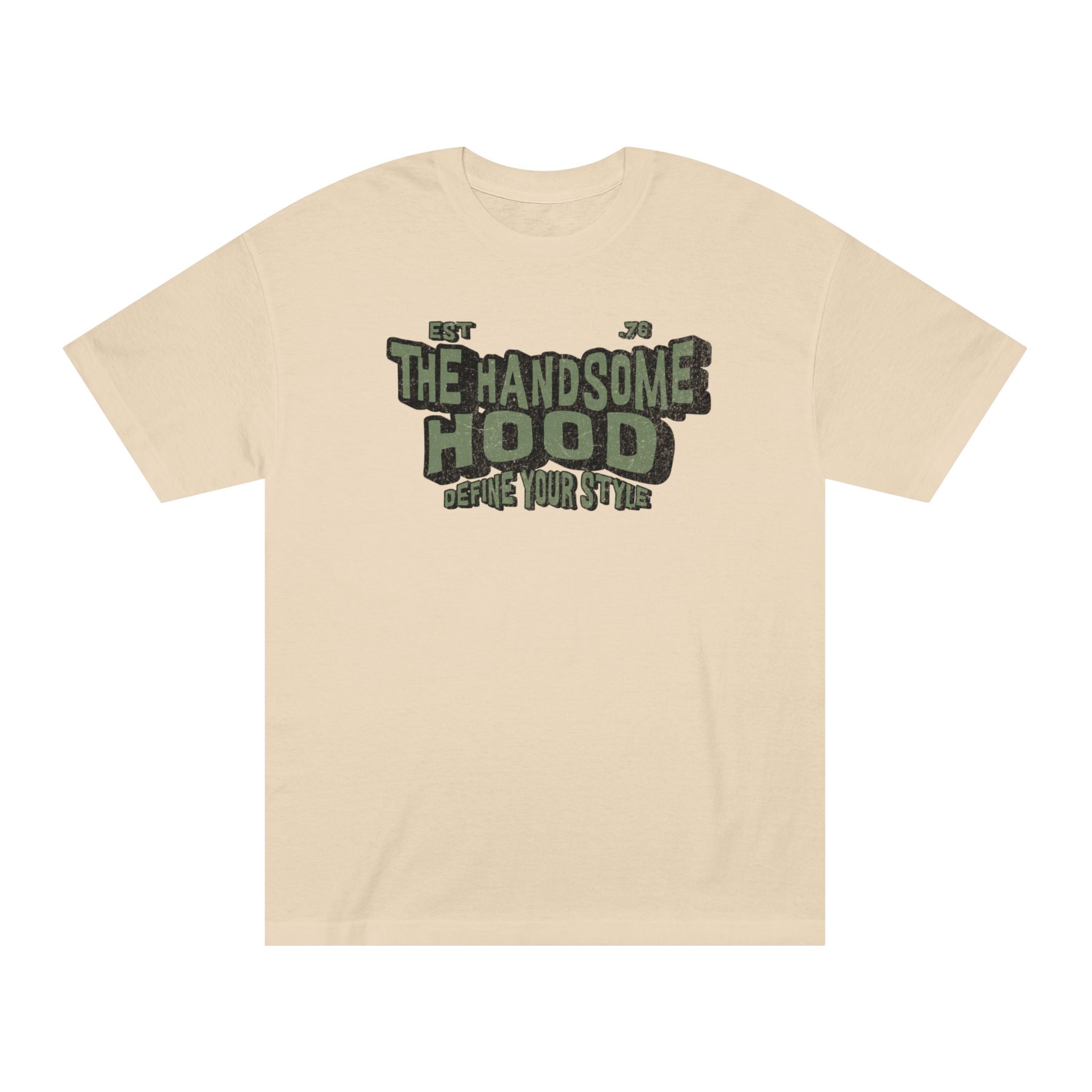 The Handsome Hood Tee — Vintage Military Green Graphic T-Shirt