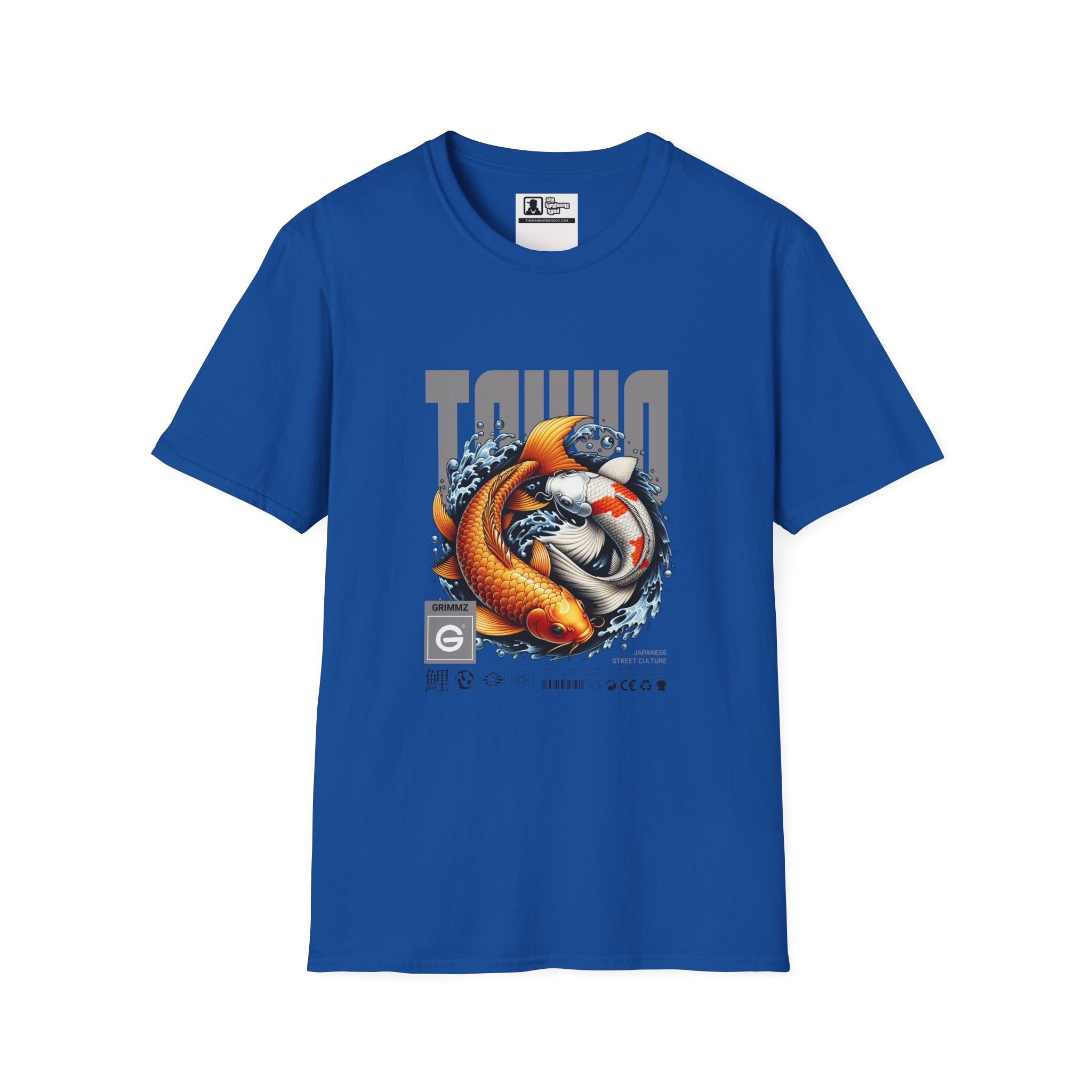 Koi Wave Graphic T-Shirt — Taiko-Inspired Koi Fish Design