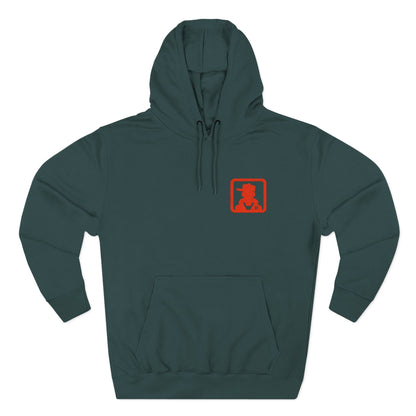 Minimal Red Lantern Chest Hoodie