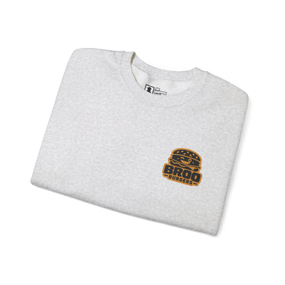Burger Logo Sweatshirt — 'BROO Burgers' Retro Fast Food Crewneck