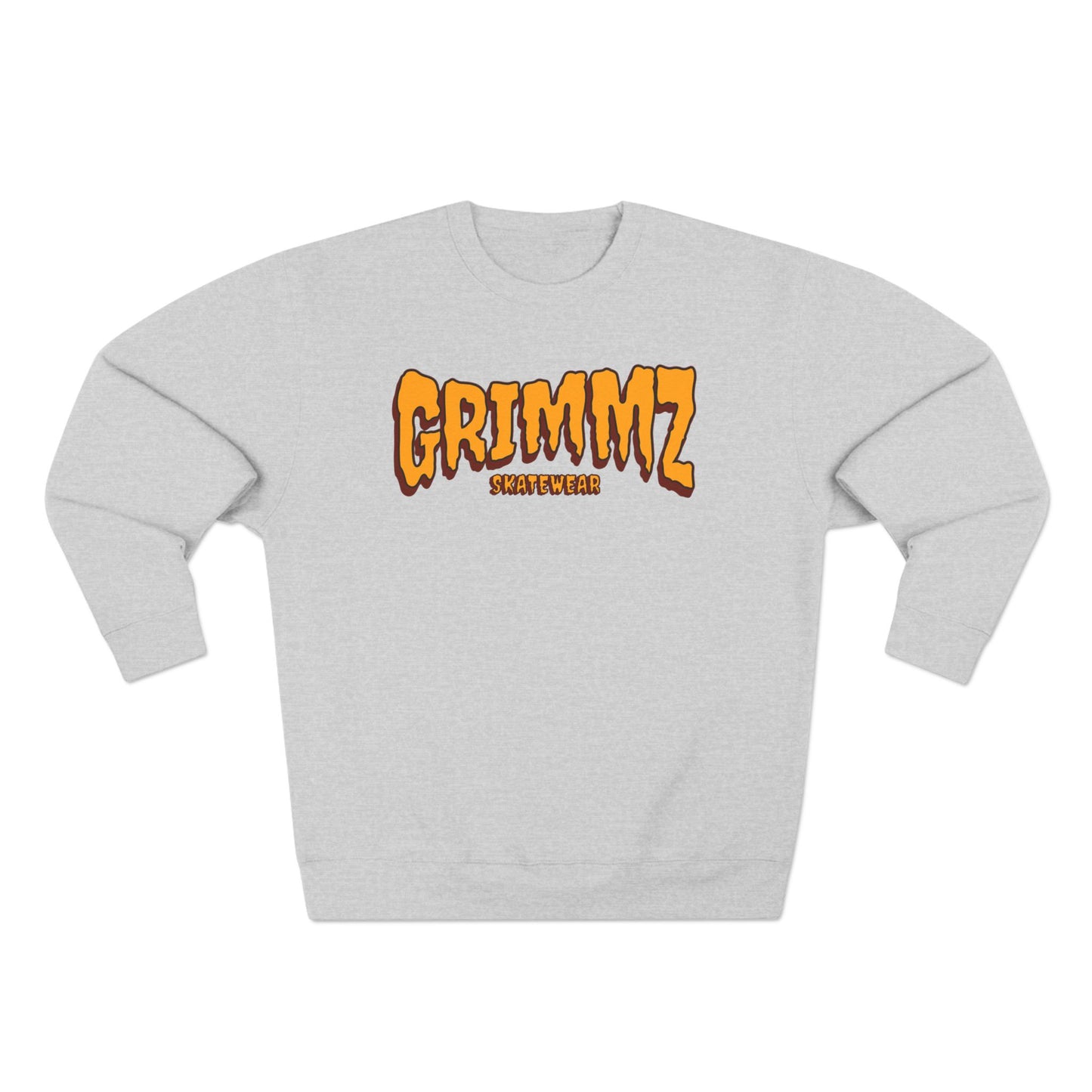 Grimmz Crewneck Sweatshirt — Bold Orange Logo Streetwear